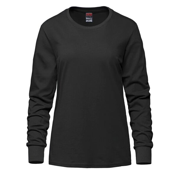 NAMECustomField - Ladies RING SPUN Combed Cotton Long Sleeve Crewneck T-Shirt Thumbnail